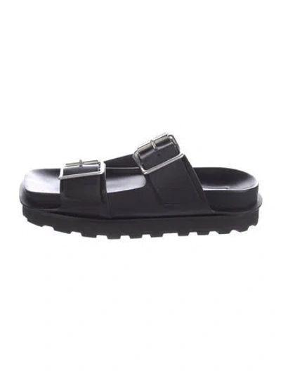 Pre-owned Jil Sander Leather Sandals In Black
