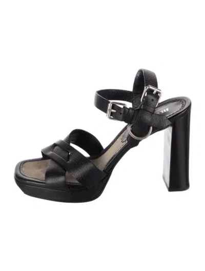 Pre-owned Jil Sander Leather Sandals In Black