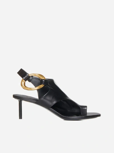 Jil Sander Open-toe Leather Sandals In Black