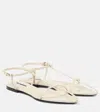 Jil Sander 10mm Leather T-bar Sandals In Black