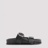 Jil Sander Leather Sandals With Double Buckle In Black