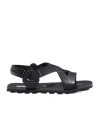 Jil Sander Leather Sandals In Black