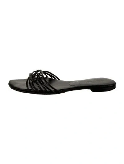Pre-owned Jil Sander Leather Sandals In Black/clear