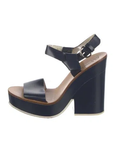 Pre-owned Jil Sander Leather Sandals In Blue