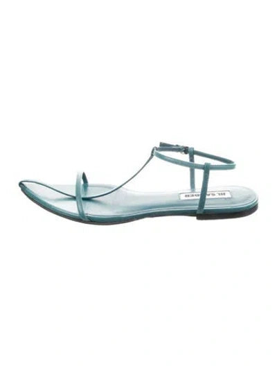 Pre-owned Jil Sander Leather Sandals In Blue