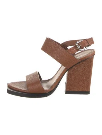 Pre-owned Jil Sander Leather Sandals In Brown