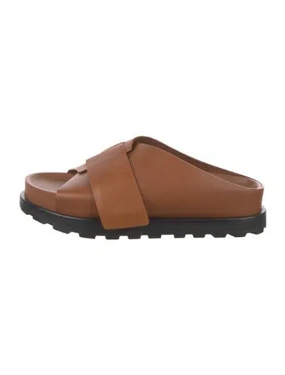 Pre-owned Jil Sander Leather Sandals In Brown