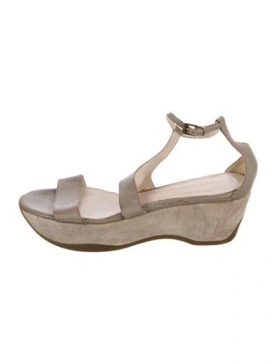 Pre-owned Jil Sander Leather Sandals In Gray