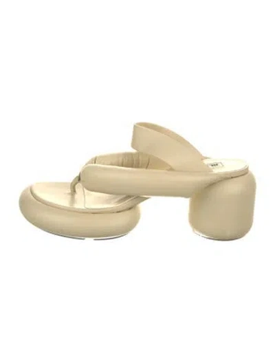 Pre-owned Jil Sander Leather Sandals In Neutral