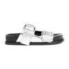 Jil Sander Black Leather Sandals With Buckle Detail In Grey