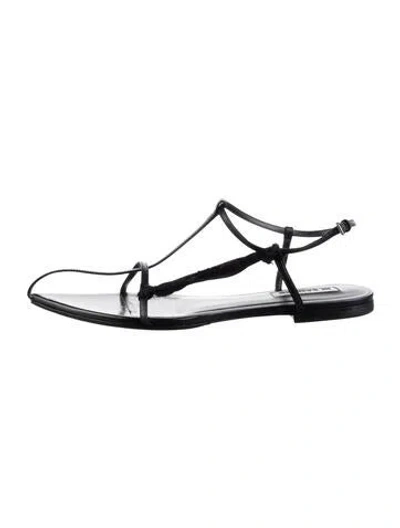 Pre-owned Jil Sander Leather Sandals In Silver