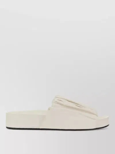 Jil Sander Leather Sandals In White