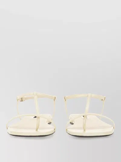 Jil Sander Leather Sandals In White