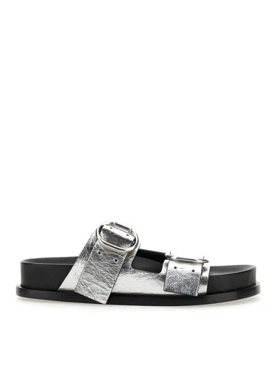 JIL SANDER LEATHER SANDALS WITH BUCKLE