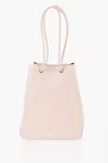 Jil Sander Leather Shopping Bag With Adjustable Handles In Pink