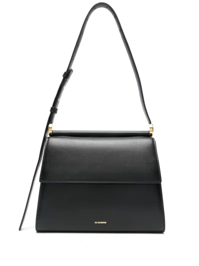 Jil Sander Leather Shoulder Bag In 黑色