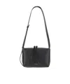 Jil Sander Leather Shoulder Bag With Logo In Black