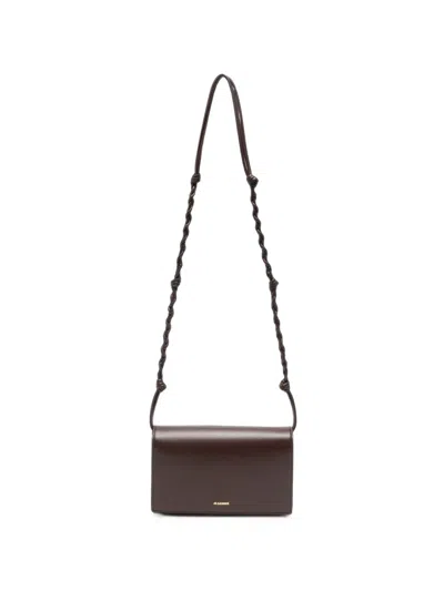 Jil Sander Leather Shoulder Bag In Brown