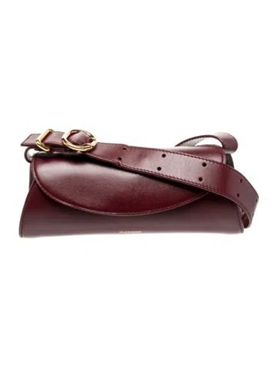 Pre-owned Jil Sander Leather Shoulder Bag In Burgundy