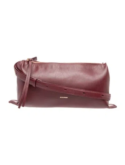 Pre-owned Jil Sander Leather Shoulder Bag In Burgundy