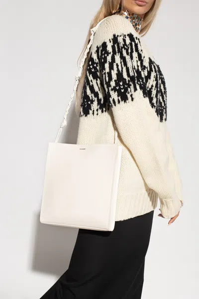 Jil Sander Leather Shoulder Bag In Cream