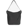 Jil Sander Leather Shoulder Bag With Knotted Handle And Embossed Logo In Black