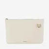 Jil Sander Leather Shoulder Bag With Logo In White