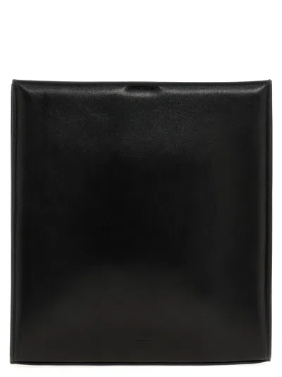 Jil Sander Leather Shoulder Strap In Black