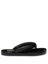 Jil Sander Leather Slides In Black