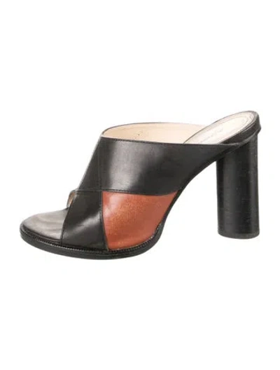 Pre-owned Jil Sander Leather Slides In Black