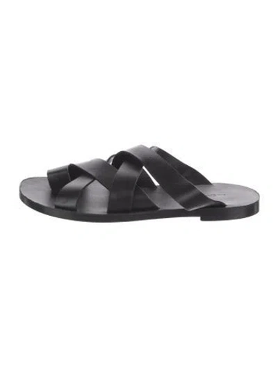 Pre-owned Jil Sander Leather Slides In Black