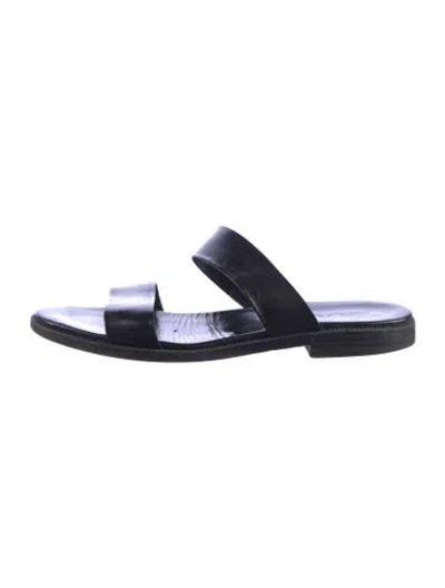 Pre-owned Jil Sander Leather Slides In Black