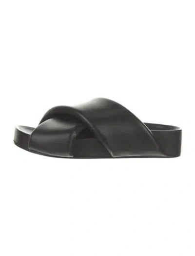 Pre-owned Jil Sander Leather Slides In Black
