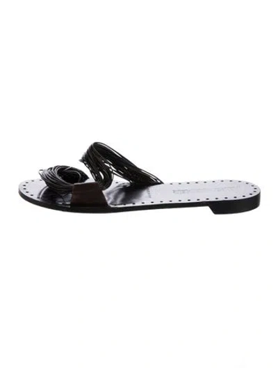 Pre-owned Jil Sander Leather Slides In Black