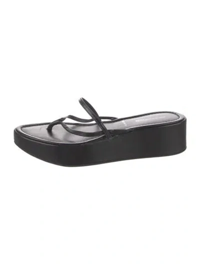Pre-owned Jil Sander Leather Slides In Black