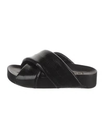 Pre-owned Jil Sander Leather Slides In Black