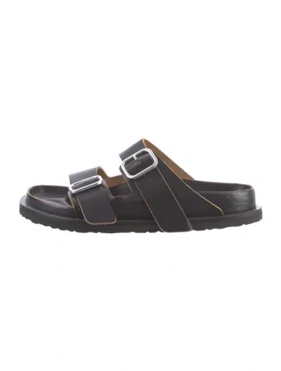 Pre-owned Jil Sander Leather Slides In Black