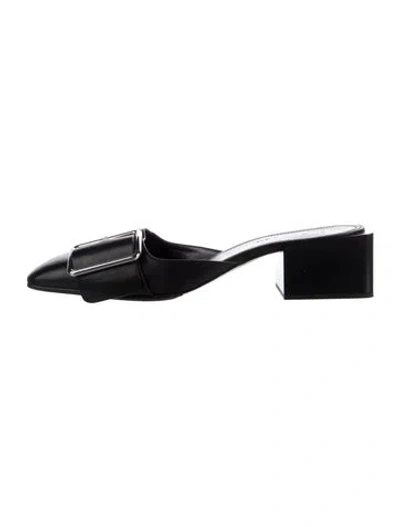 Pre-owned Jil Sander Leather Slides In Black