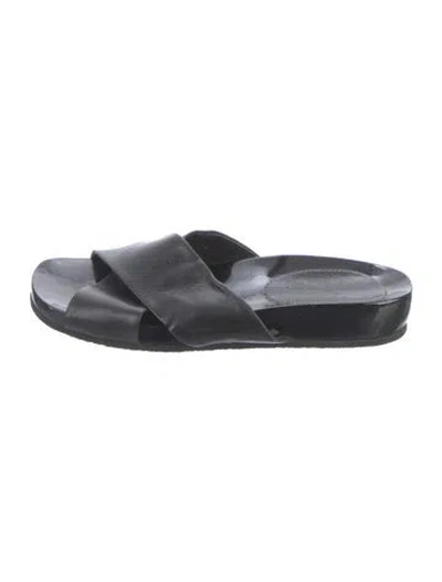 Pre-owned Jil Sander Leather Slides In Black