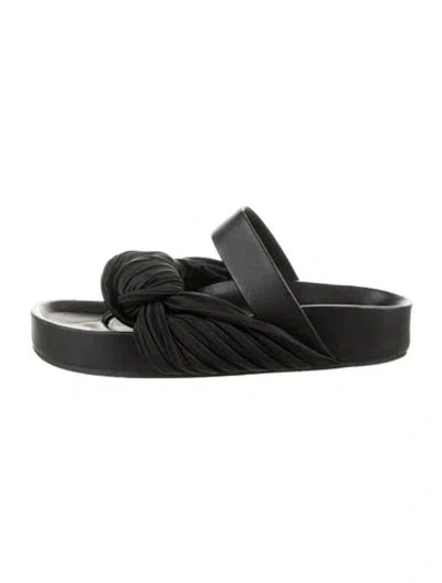 Pre-owned Jil Sander Leather Slides In Black