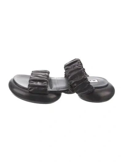Pre-owned Jil Sander Leather Slides In Black