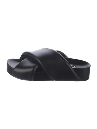 Pre-owned Jil Sander Leather Slides In Black