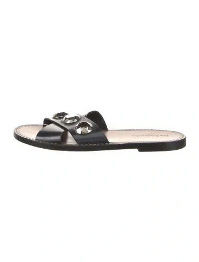 Pre-owned Jil Sander Leather Slides In Black