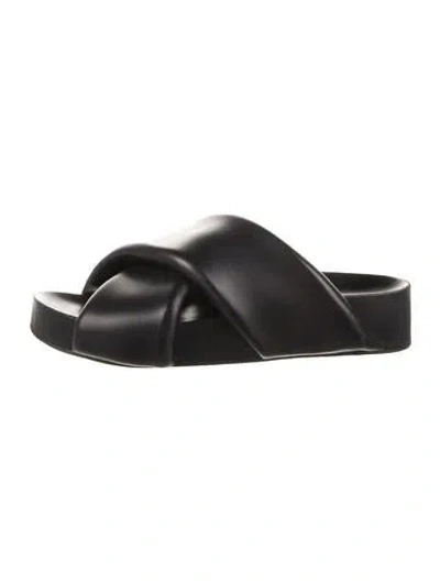 Pre-owned Jil Sander Leather Slides In Black