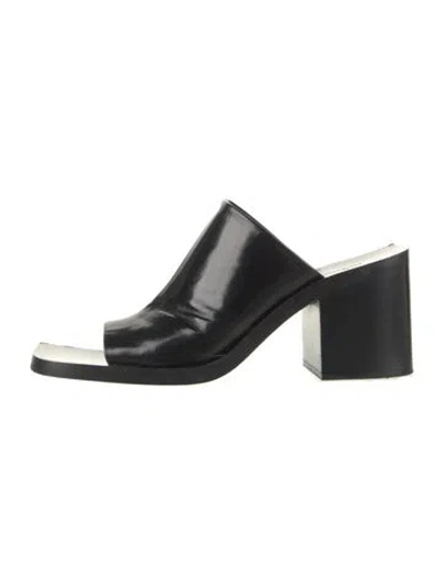 Pre-owned Jil Sander Leather Slides In Black