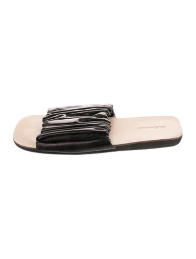 Pre-owned Jil Sander Leather Slides In Black