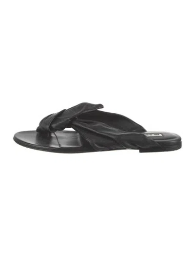 Pre-owned Jil Sander Leather Slides In Black