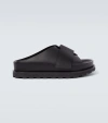 Jil Sander Slip-on Leather Slides In Black