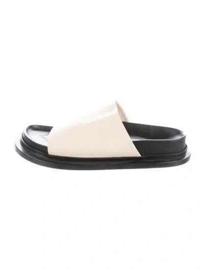 Pre-owned Jil Sander Leather Slides In Black/neutrals