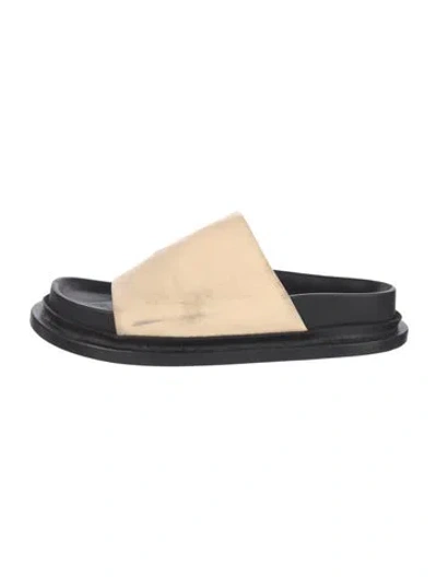 Pre-owned Jil Sander Leather Slides In Black/neutrals